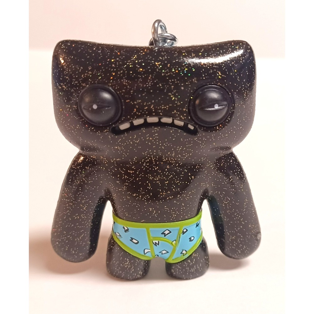 Fuggler Vinyl Keychain Series 2 Wide Eyed Weirdo Black Glitter Budgie Figure